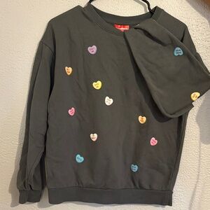 Gray Valentines Sweetheart Crew Neck Size Adult Small